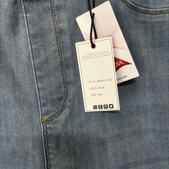 Judy Blue Skinny Fit Pull On Jeans Sz 24W Blue Light Wash Stretch Mid Rise NWT - Picture 3 of 11